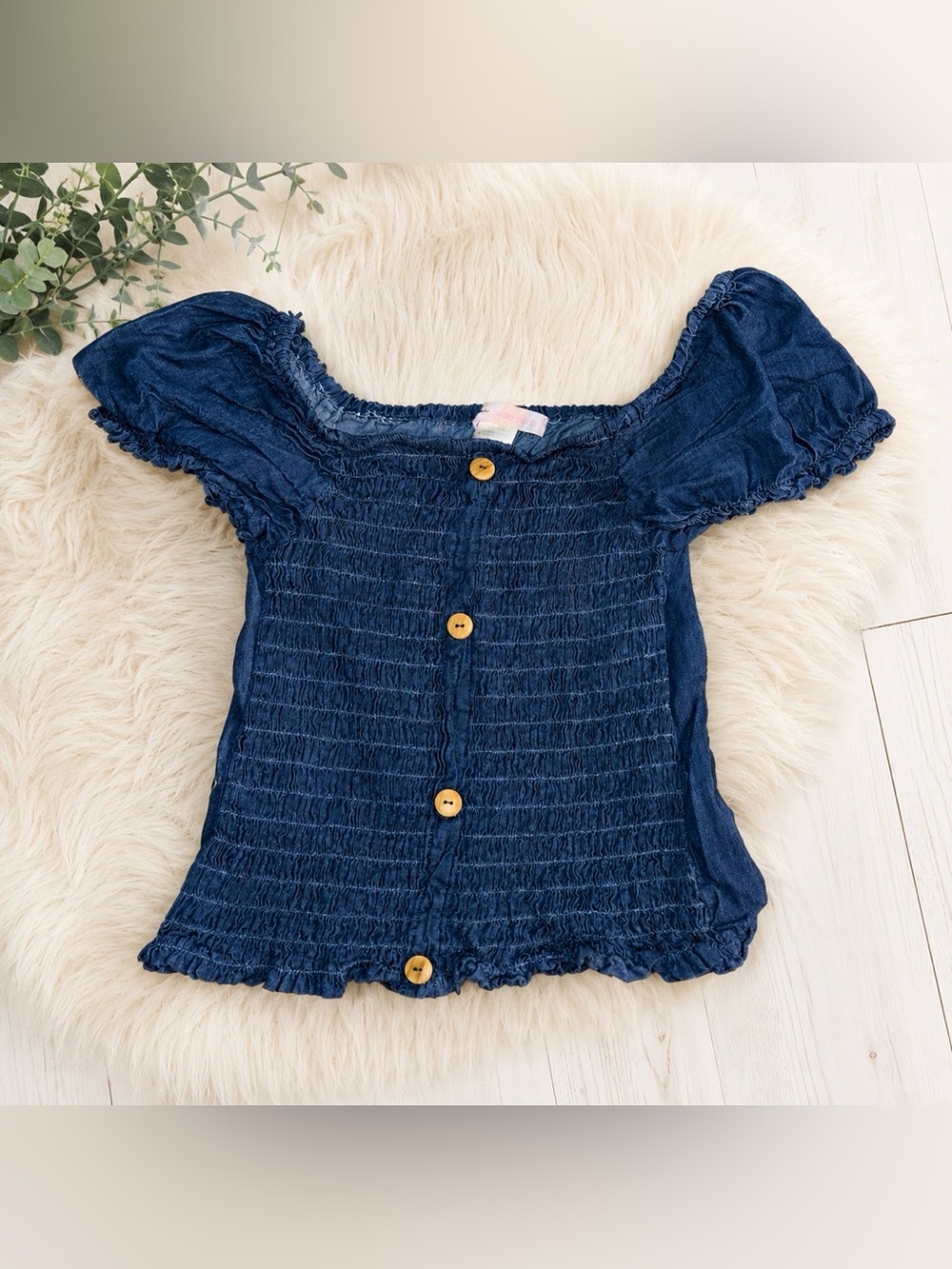 Love to Be Tween Girls Off-Shoulder Chambray Top Size 14